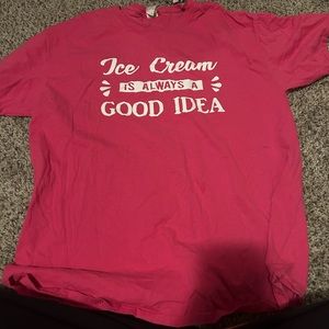 Pink ice cream shirt - funny - Large